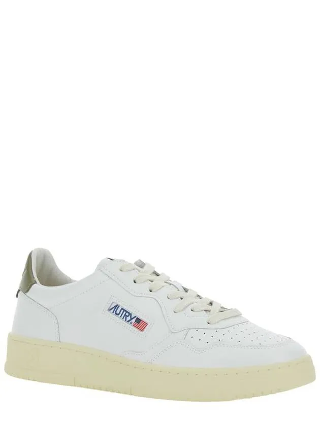 'Medalist Low' Green Sneakers With Contrasting Heel Tab In Leather Man