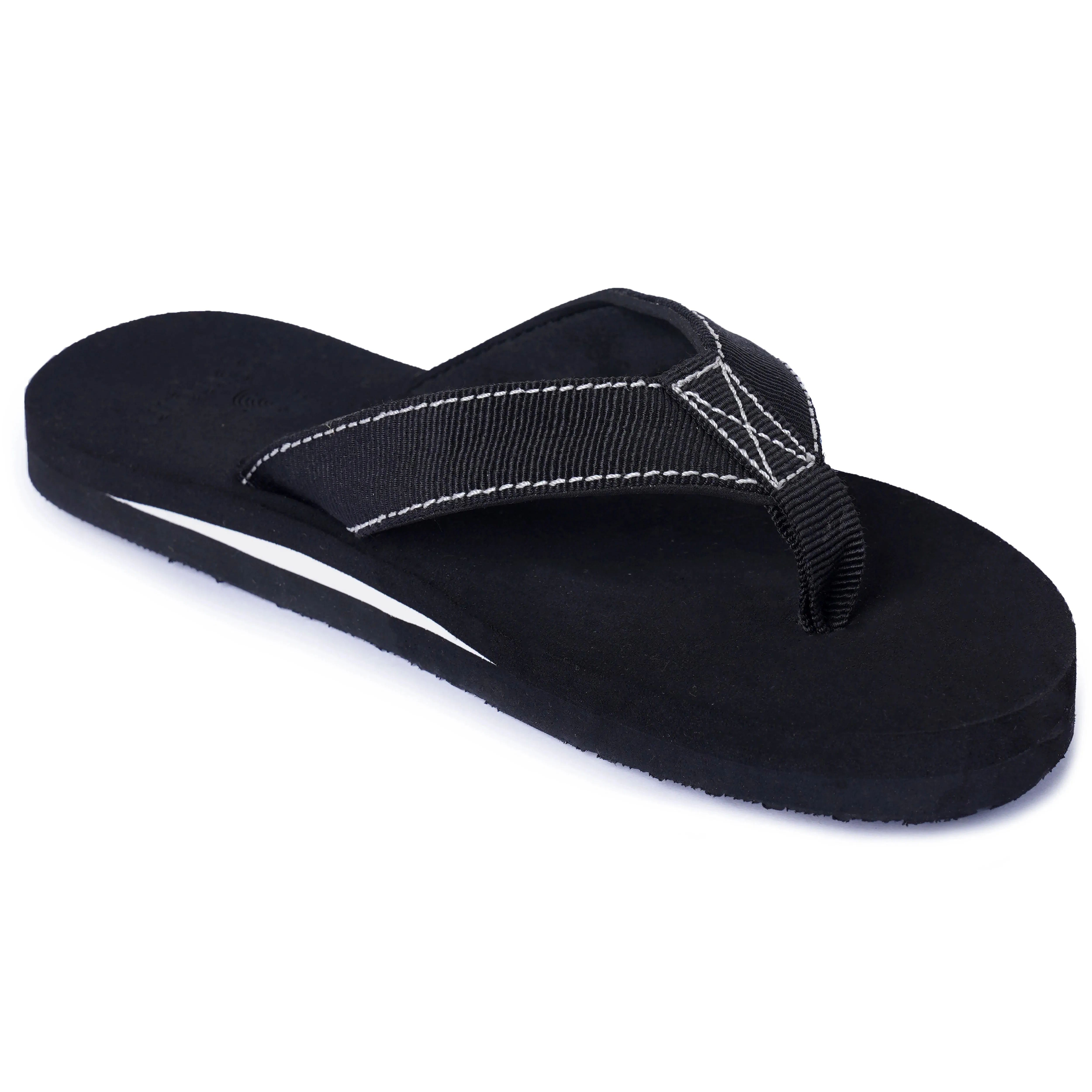 Men’s Black Stripe Arch Slippers – Ultra-Light, Arch Support, and Washable Comfort