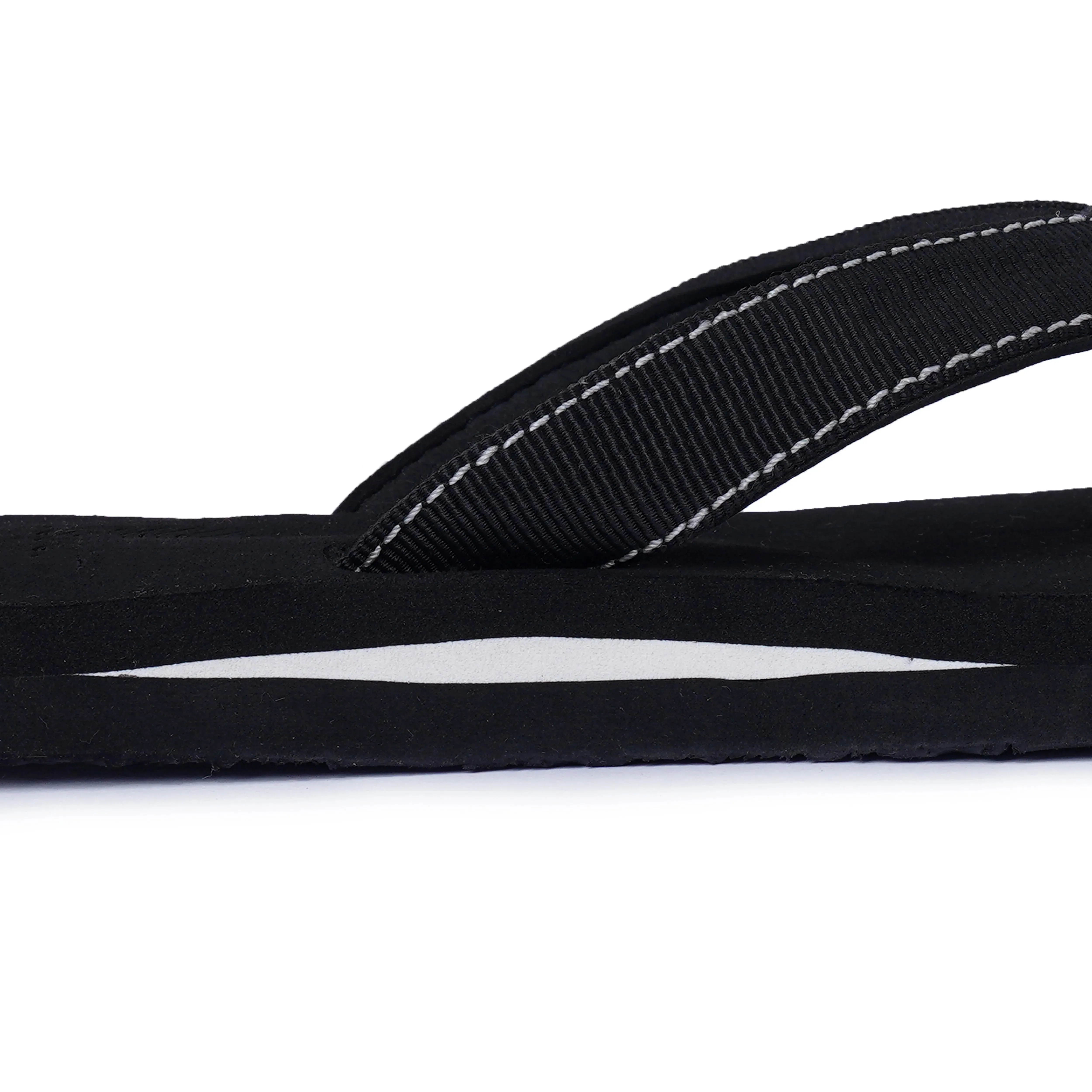 Men’s Black Stripe Arch Slippers – Ultra-Light, Arch Support, and Washable Comfort
