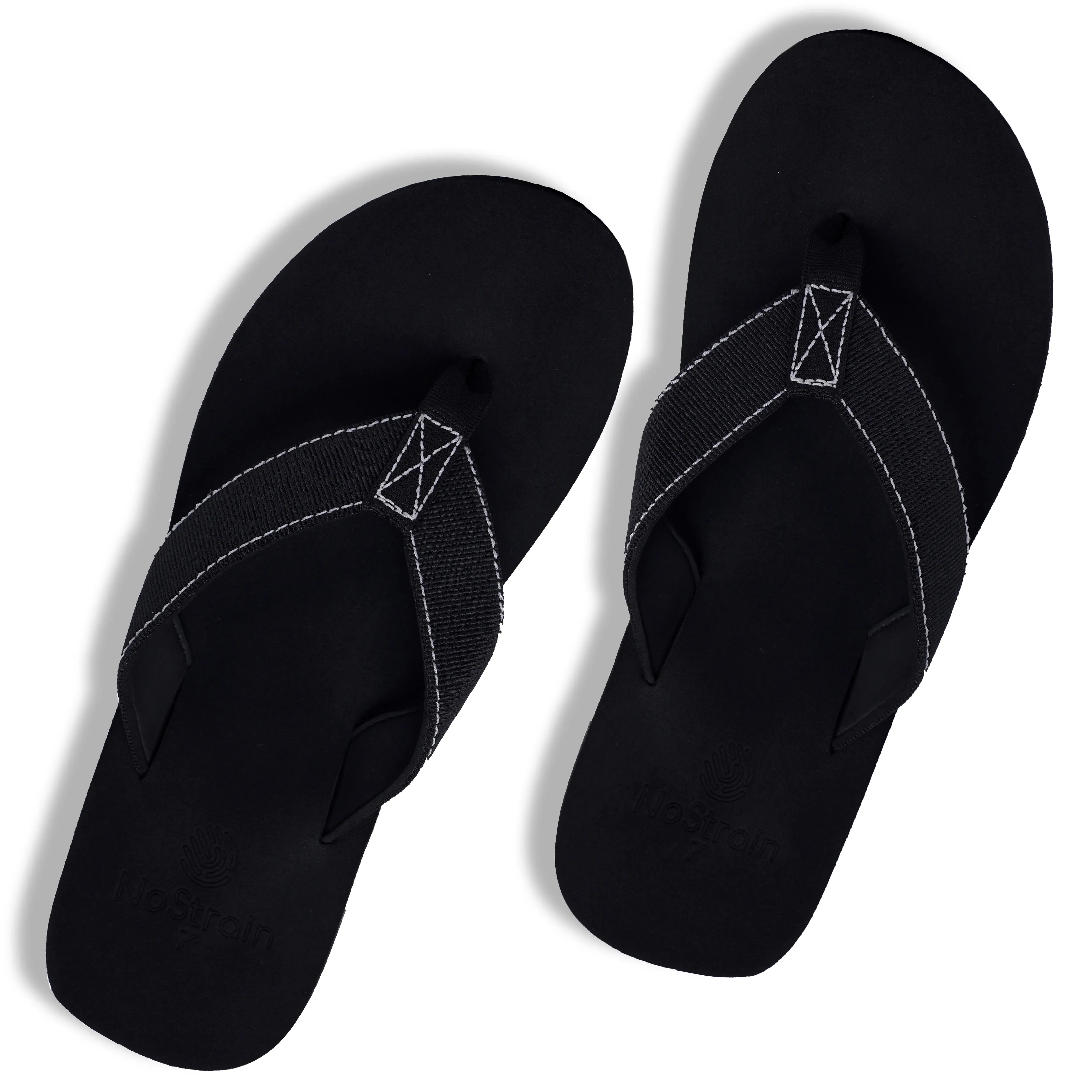 Men’s Black Stripe Arch Slippers – Ultra-Light, Arch Support, and Washable Comfort