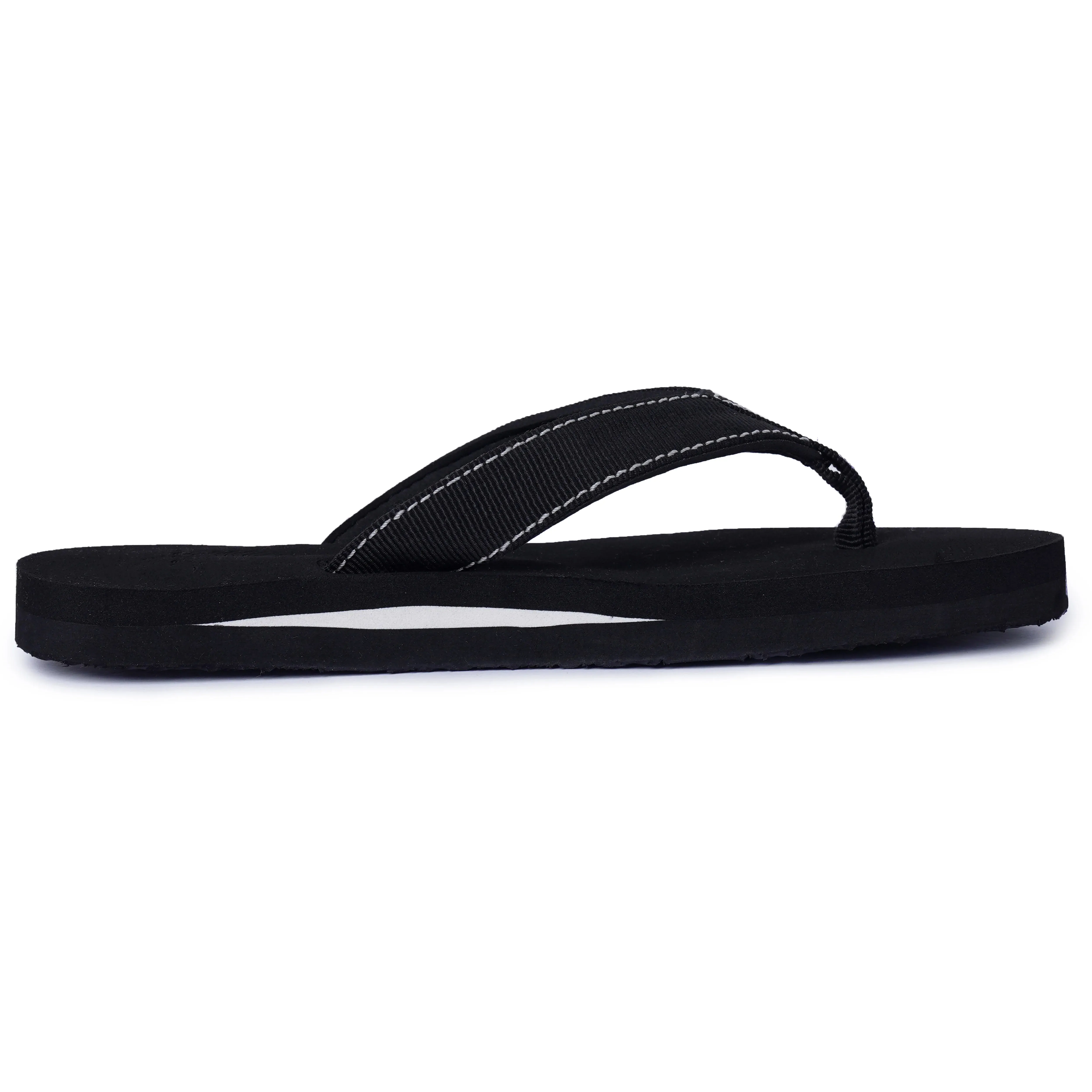 Men’s Black Stripe Arch Slippers – Ultra-Light, Arch Support, and Washable Comfort
