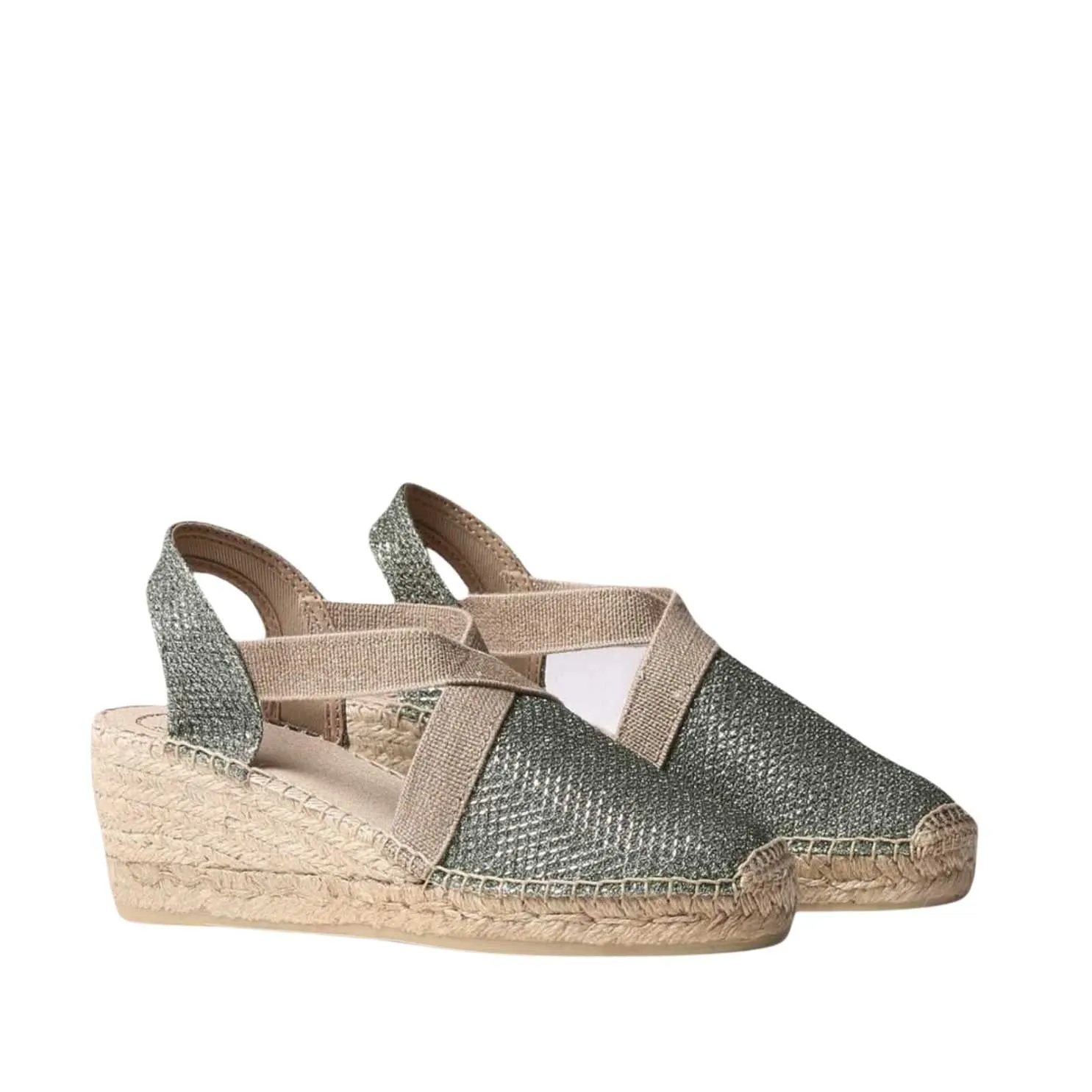 Metallic Cotton Blend Wedge Espadrille for Women - Triton