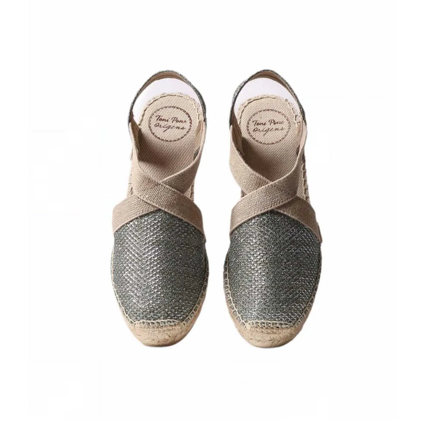 Metallic Cotton Blend Wedge Espadrille for Women - Triton