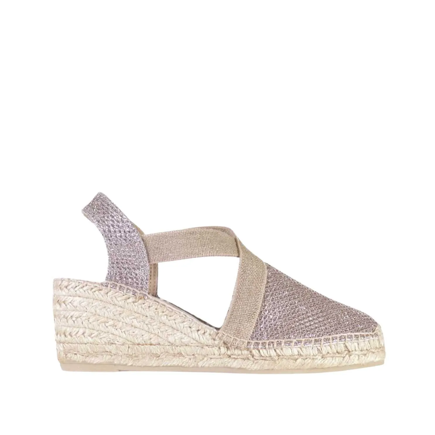 Metallic Cotton Blend Wedge Espadrille for Women - Triton