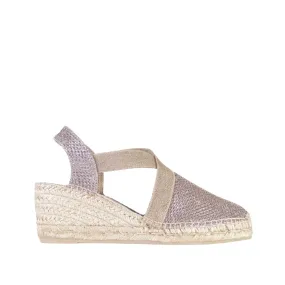 Metallic Cotton Blend Wedge Espadrille for Women - Triton