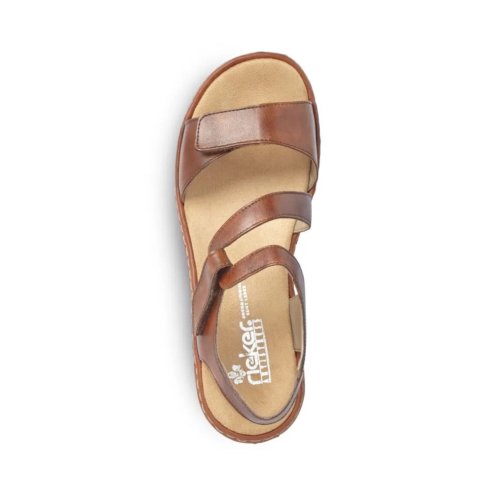 Rieker Ladies Low Heel Velcro Strap Sandal