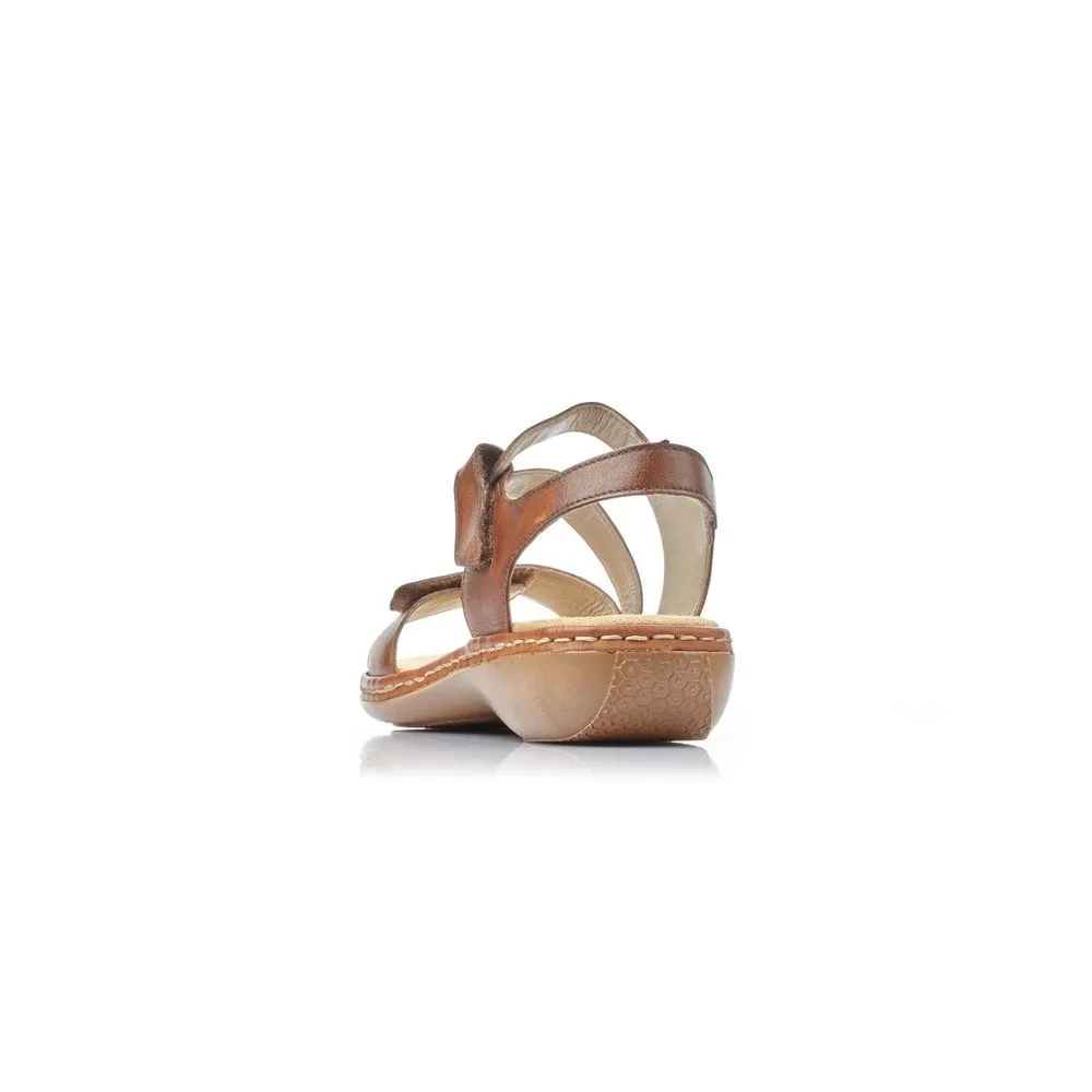Rieker Ladies Low Heel Velcro Strap Sandal