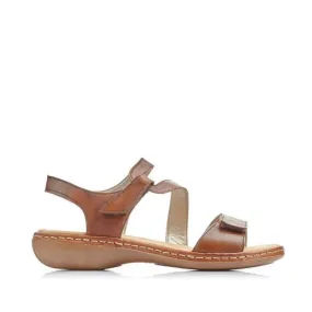 Rieker Ladies Low Heel Velcro Strap Sandal