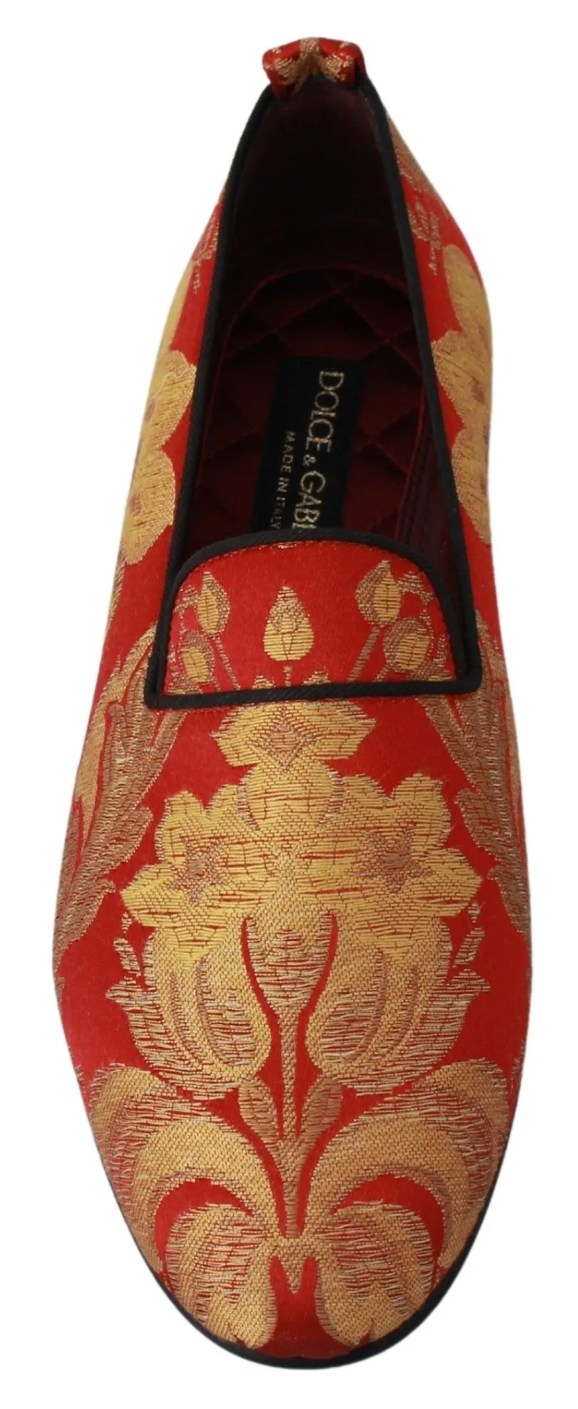 Rose Gold Brocade Loafers Slide Flats