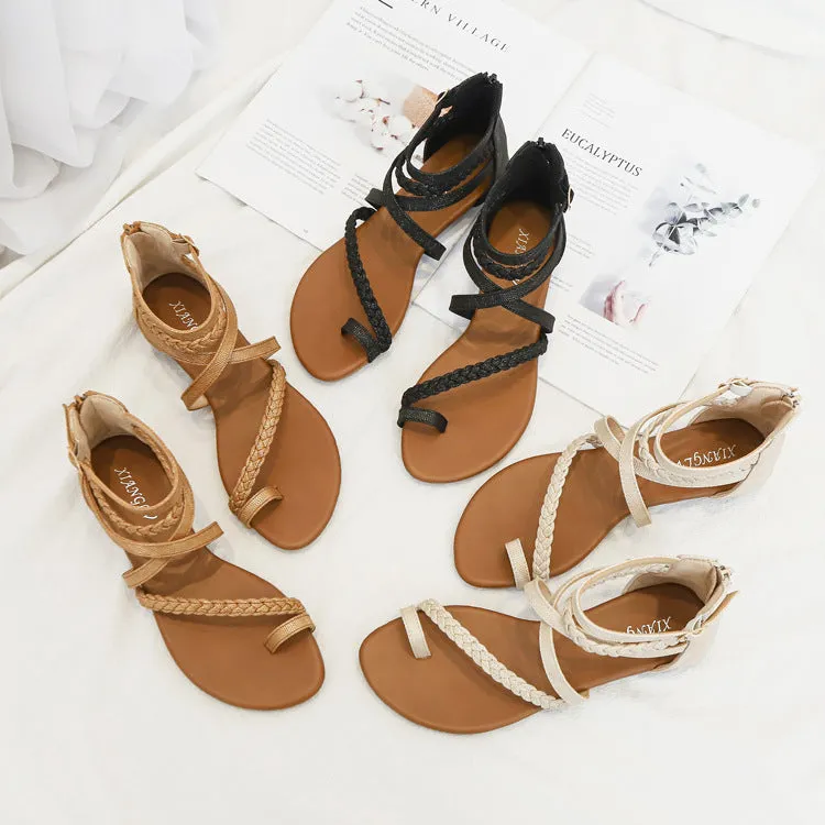 SIKETU | Strappy Flip Flops Closed Heel Gladiator Sandals