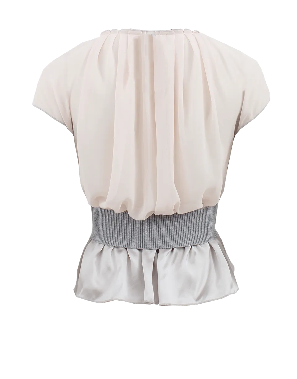 Sleeveless Elastic Waist Top
