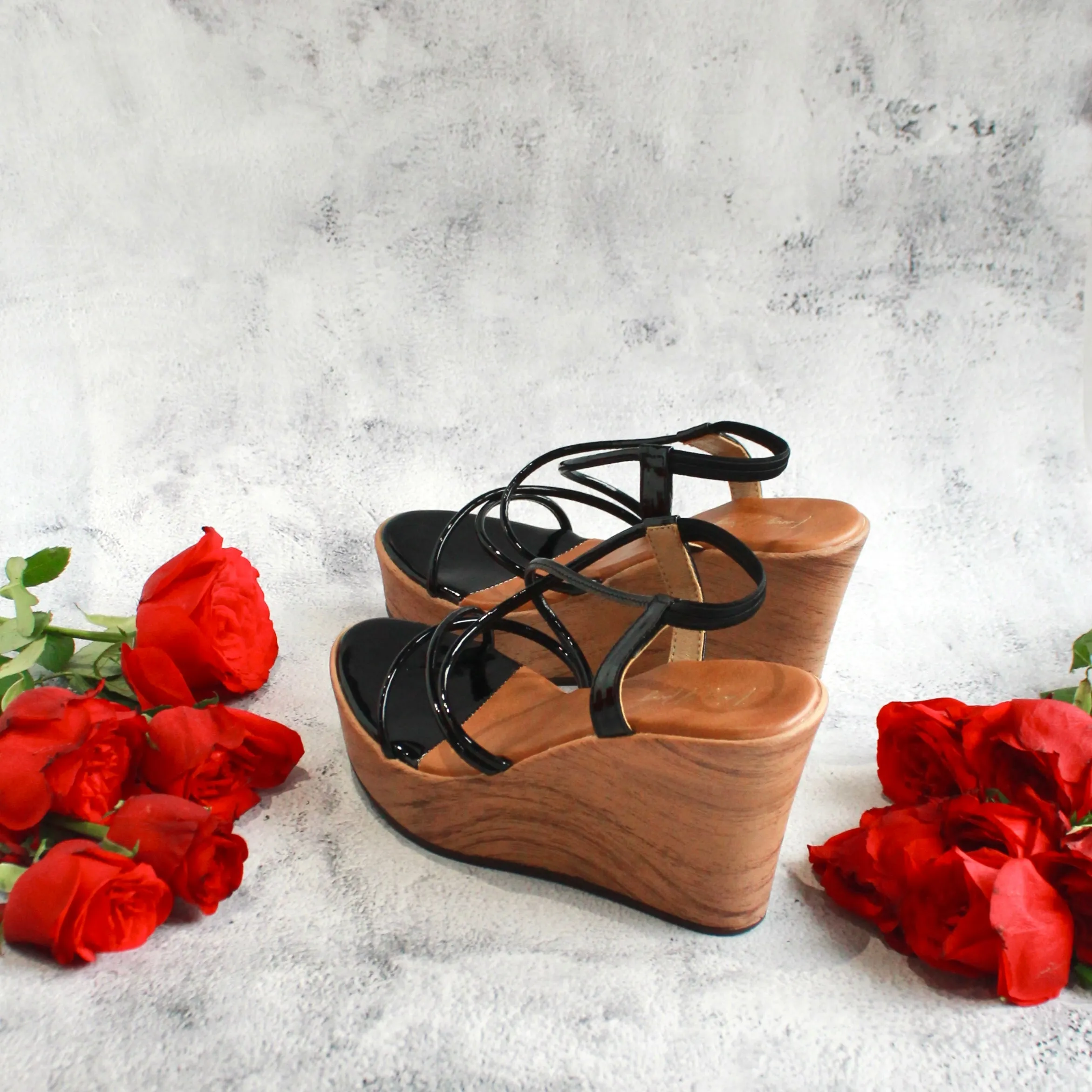 Strappy Wedges - Black