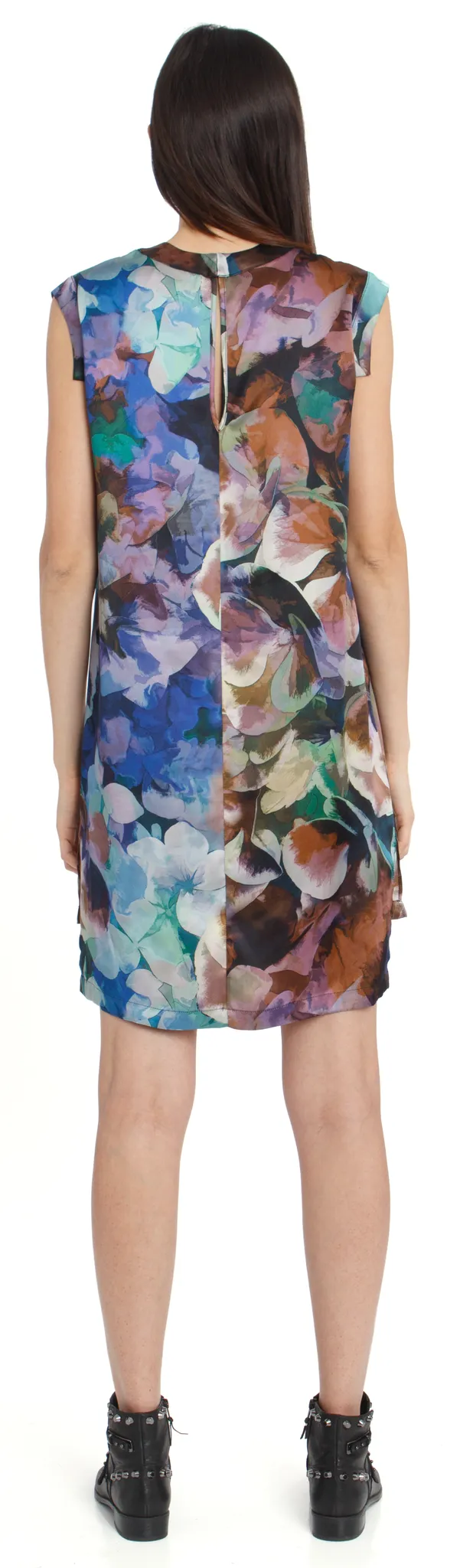 The Silk Leveled Dress   Floral Abyss