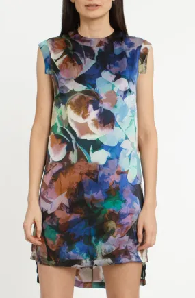 The Silk Leveled Dress   Floral Abyss