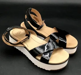 UGG Women's Tipton 1102597 Black Strappy Sandals - Size 7
