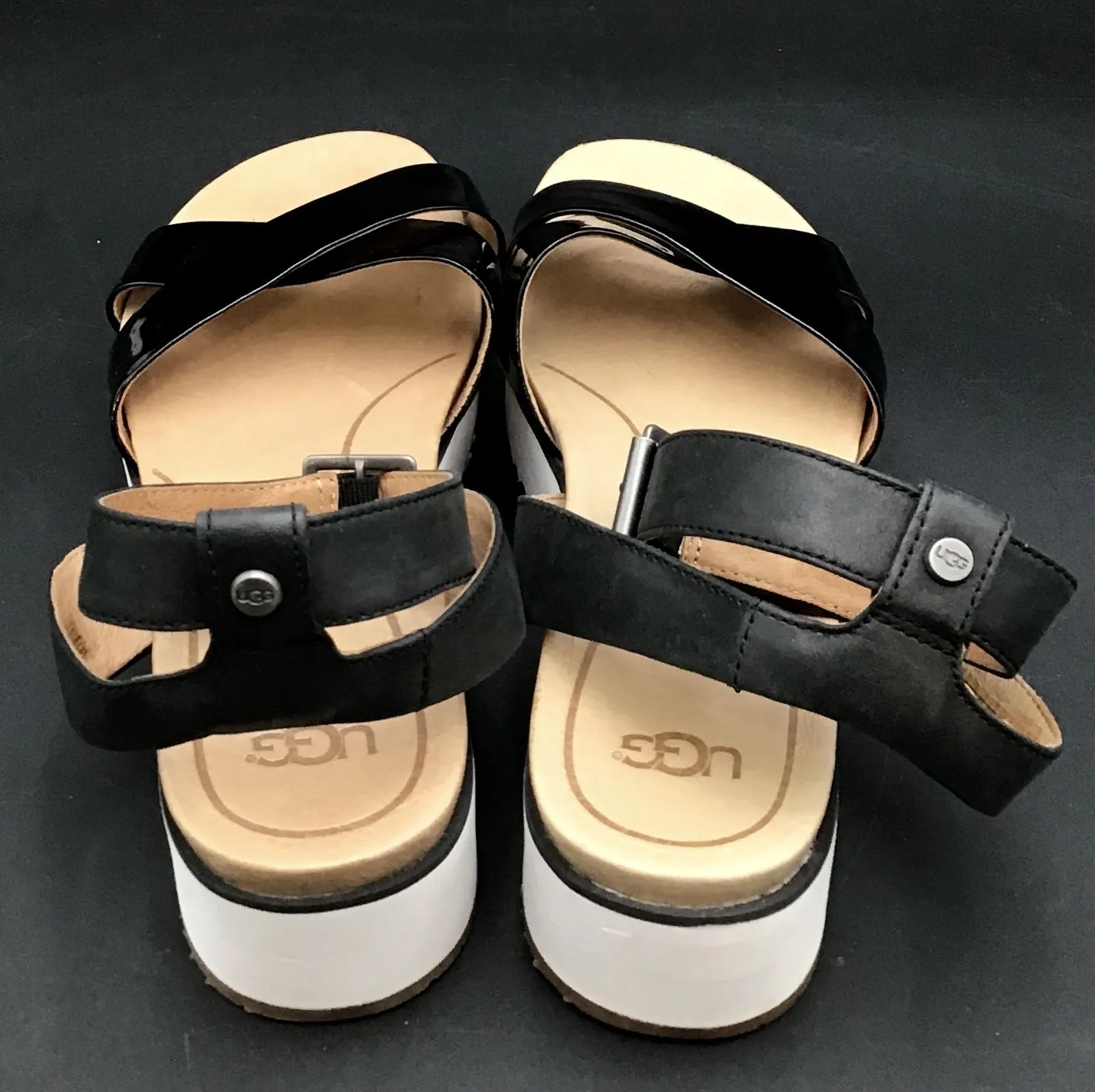 UGG Women's Tipton 1102597 Black Strappy Sandals - Size 7