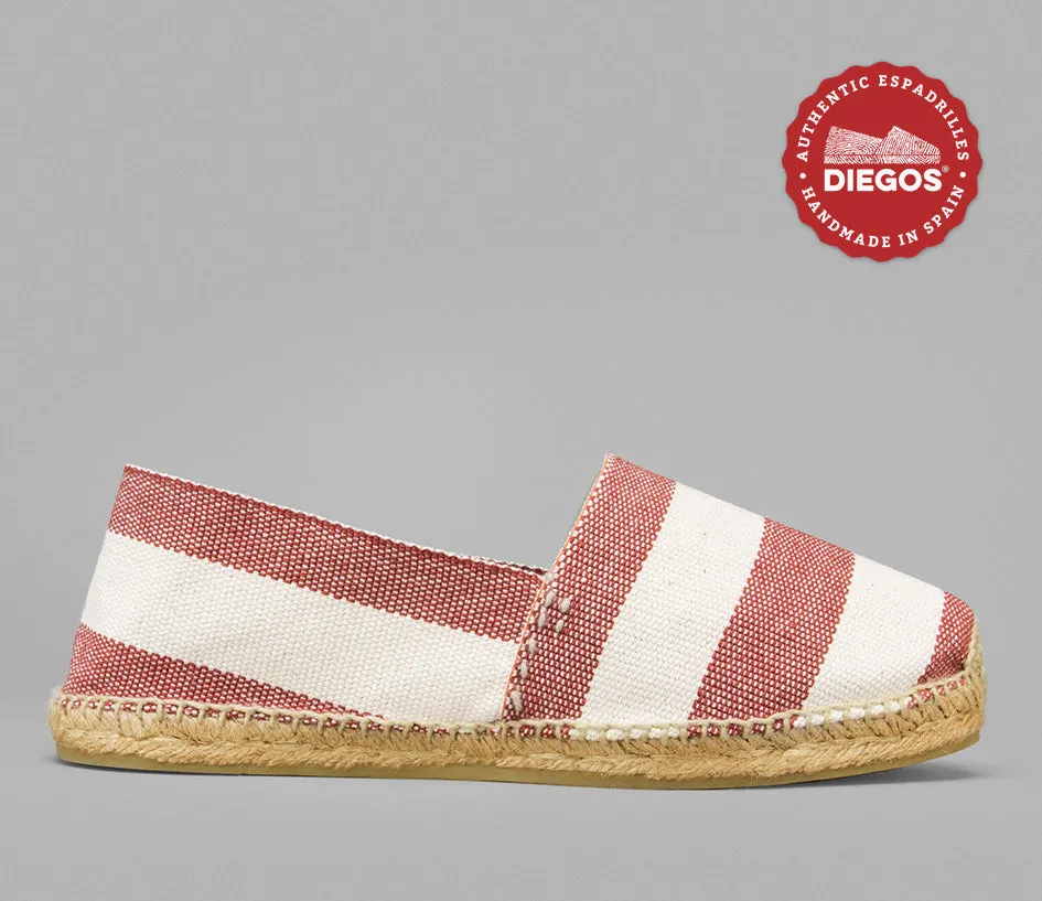 Wide red stripes espadrilles