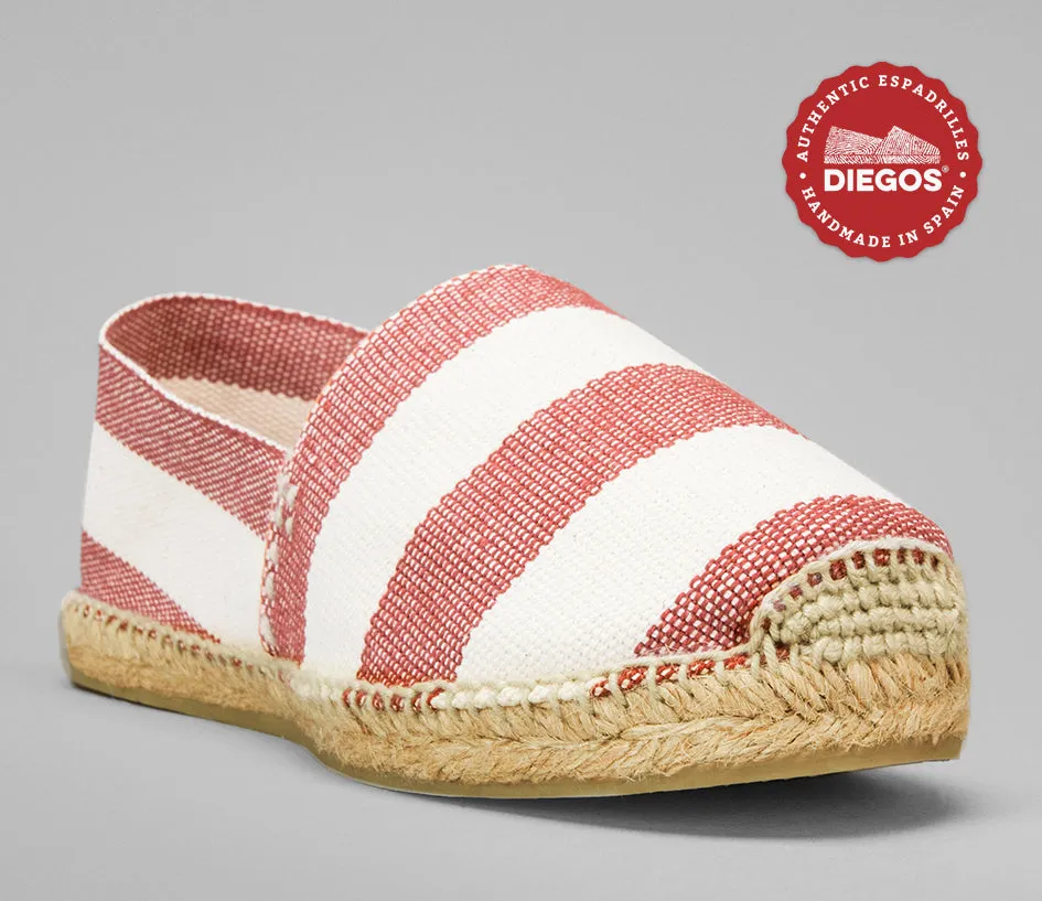 Wide red stripes espadrilles
