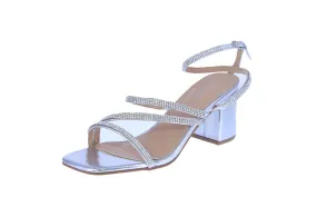 WOMAN'S SHOES SILVER GLITTER METALLIC HEELS ALI-40